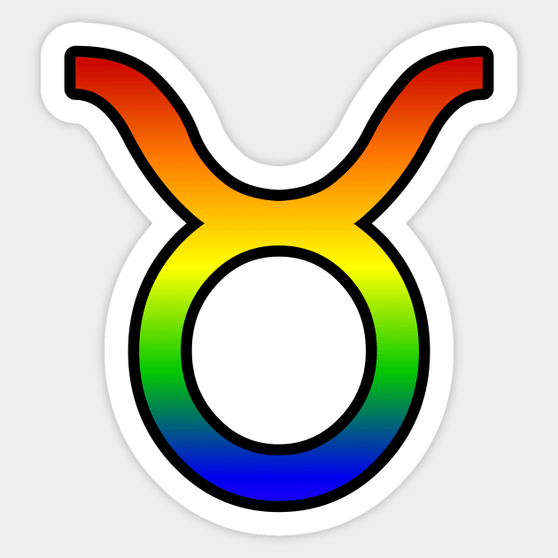 Taurus Rainbow Pride Symbol Sticker by SillyStarlight